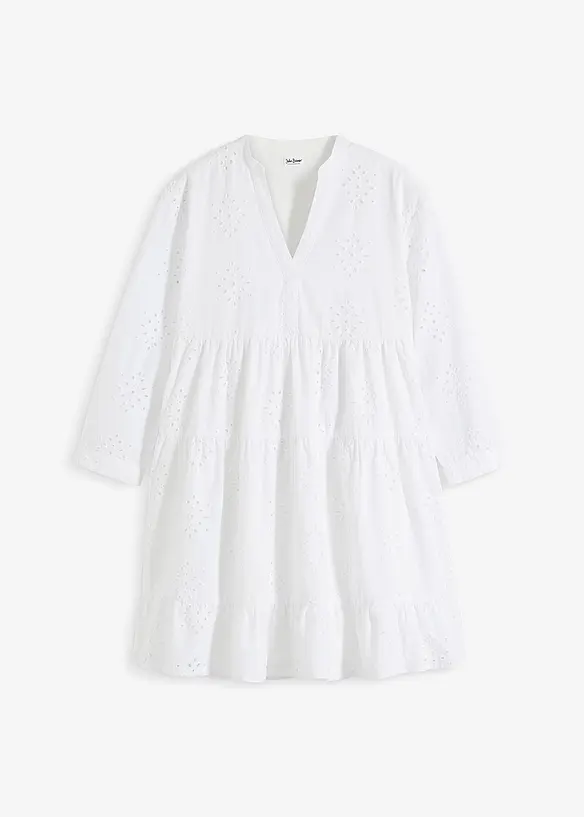 Tunikakjole med hullbroderi, bonprix