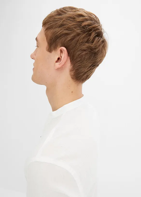 Kortermet slip on-skjorte i crinkle-look, bonprix