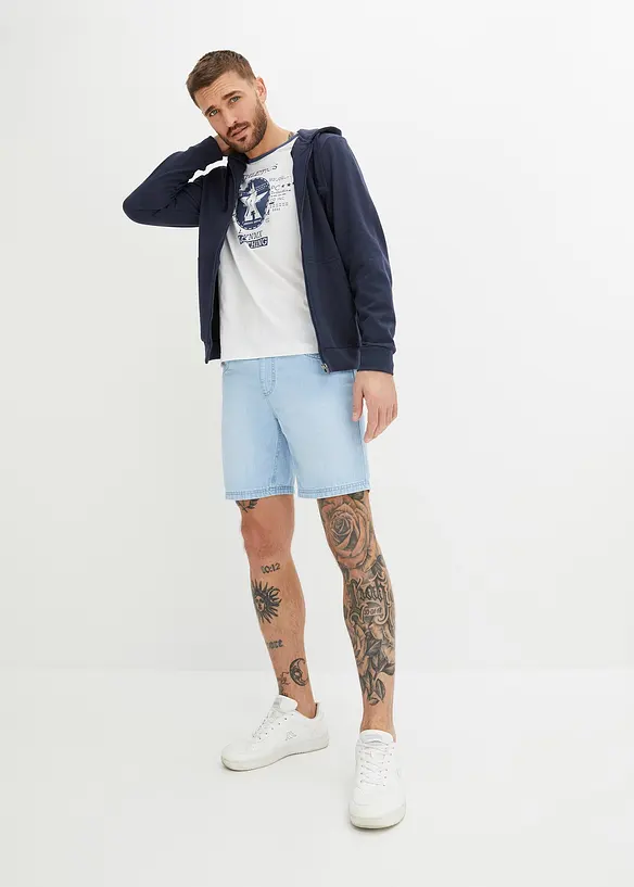 Lang slip on-jeansshorts, Regular Fit, bonprix