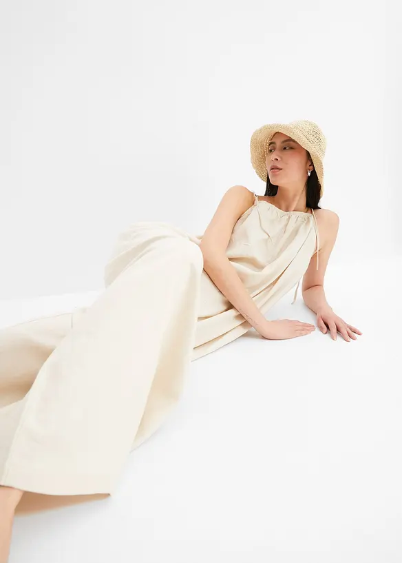 Jumpsuit i lett lin-viskose-miks, bonprix
