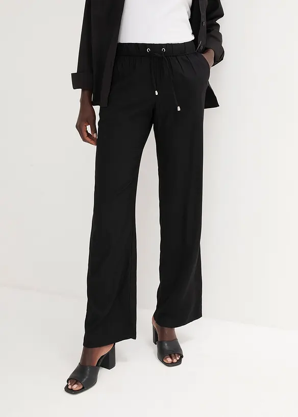 Pull-on bukse i viskose, bonprix