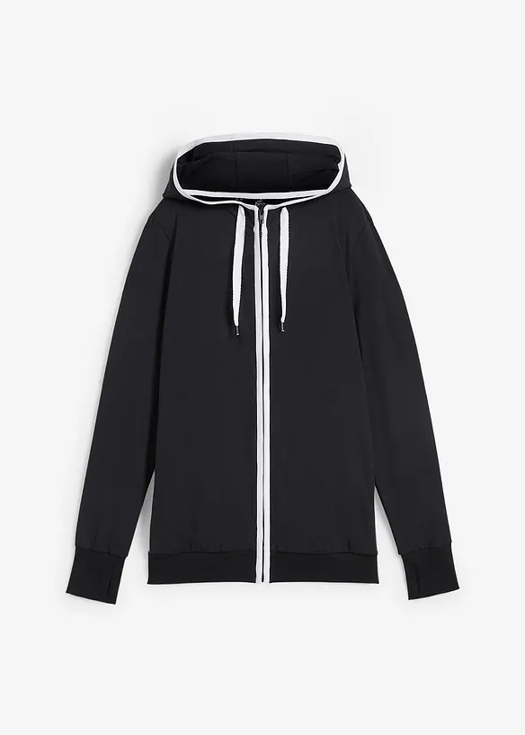 Jakke i sweatshirtmateriale med bomull og stretch, bonprix