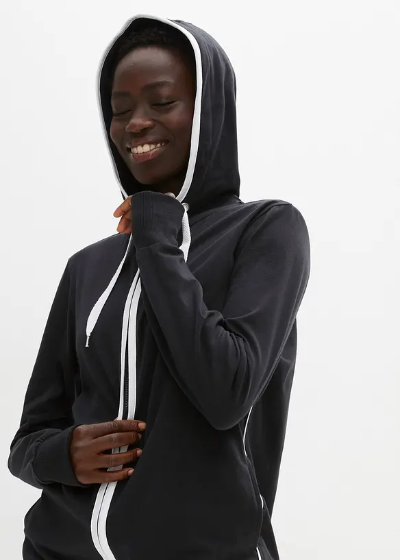 Jakke i sweatshirtmateriale med bomull og stretch, bonprix