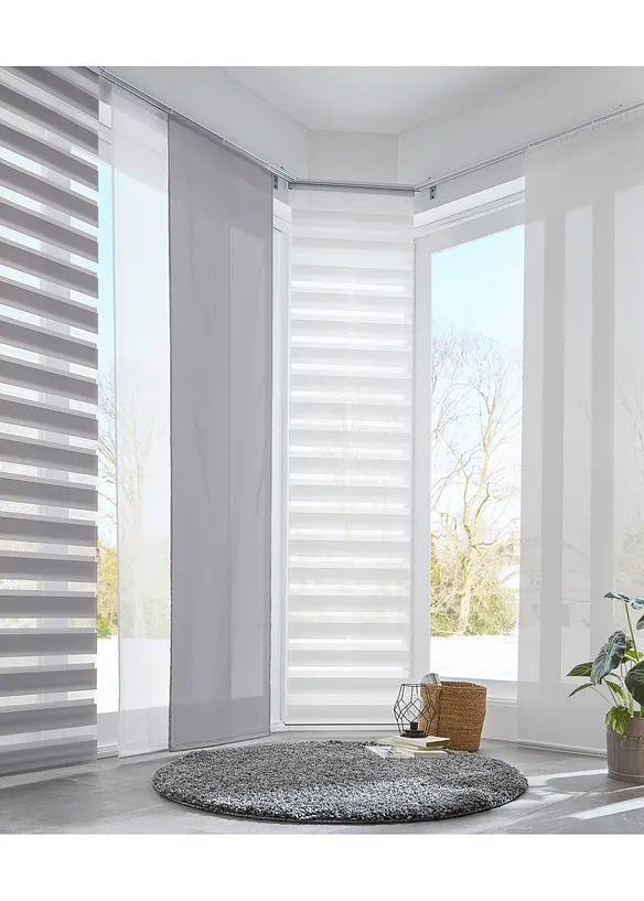 Panelgardin i sablé-materiale med lett glans (1-pack), bonprix