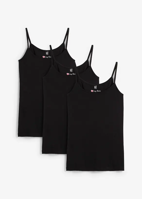 Singlet i 100% bomull (3-pack), bonprix