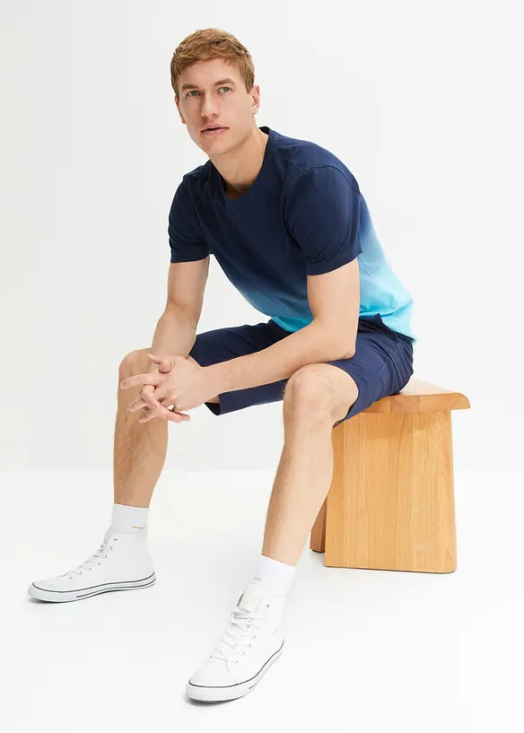 T-skjorte og sweat bermudashorts i 100% bomull (2-delt sett), bonprix