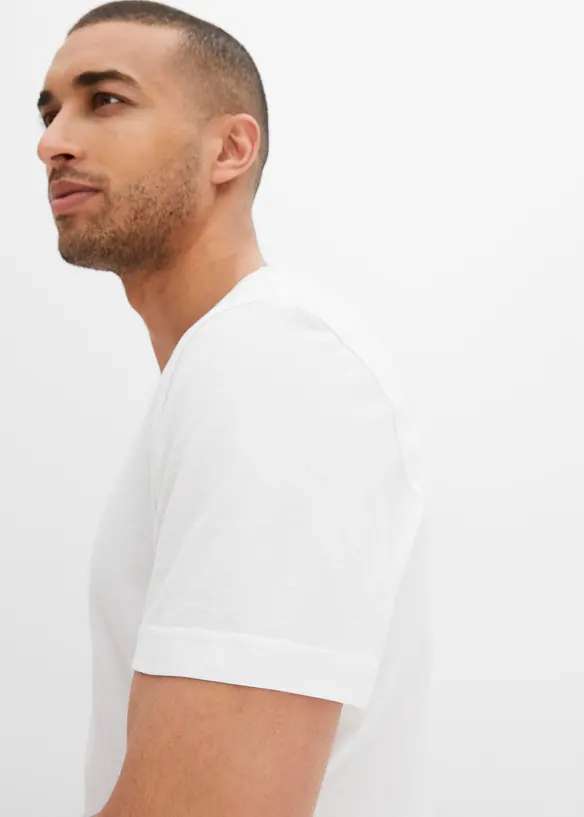 T-skjorte med V-hals (3-pack), bonprix