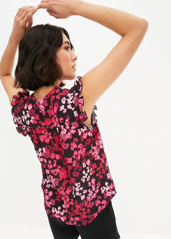 Knytebluse med print, bonprix