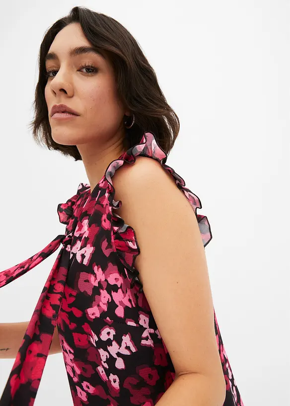 Knytebluse med print, bonprix