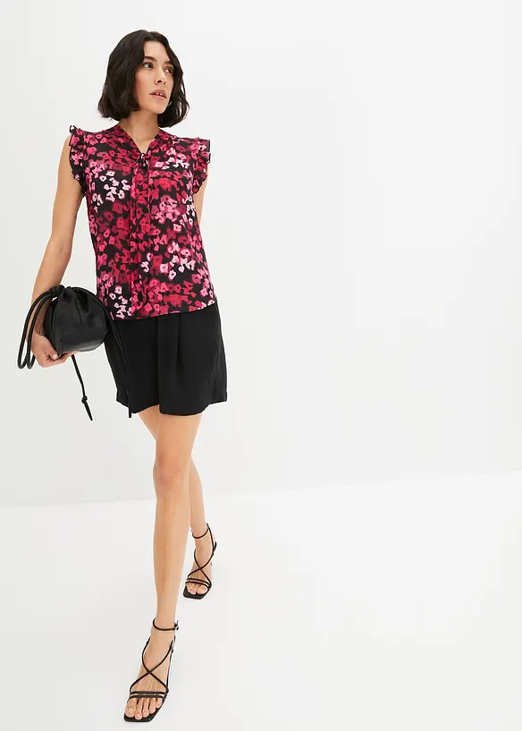 Knytebluse med print, bonprix