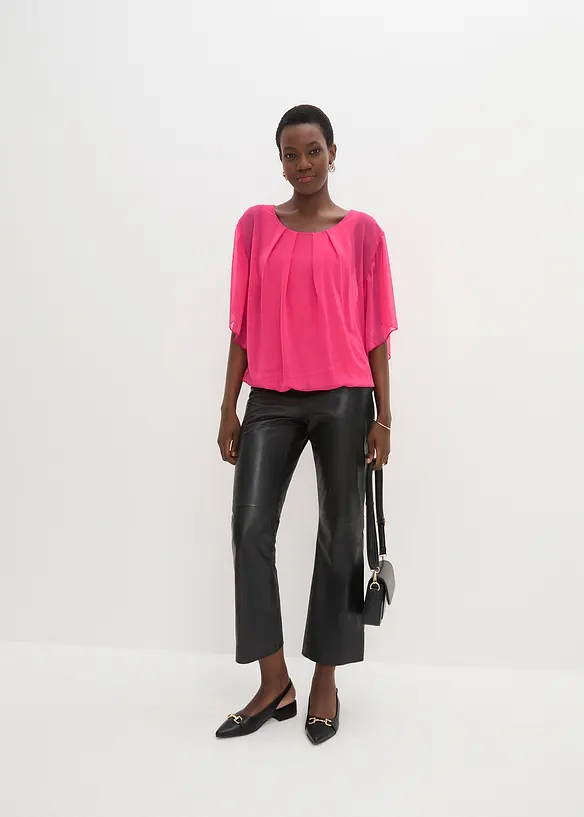 Chiffonbluse med topp under, bonprix