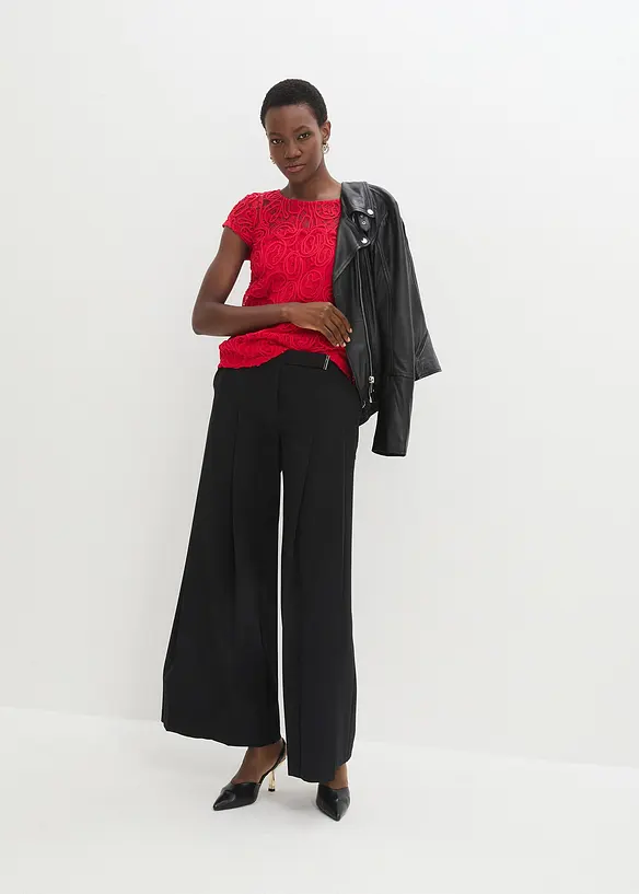 Bluse i blondemateriale, bonprix