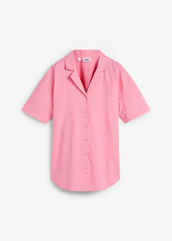 Ledig, oversized bluse i lett linmiks, bonprix