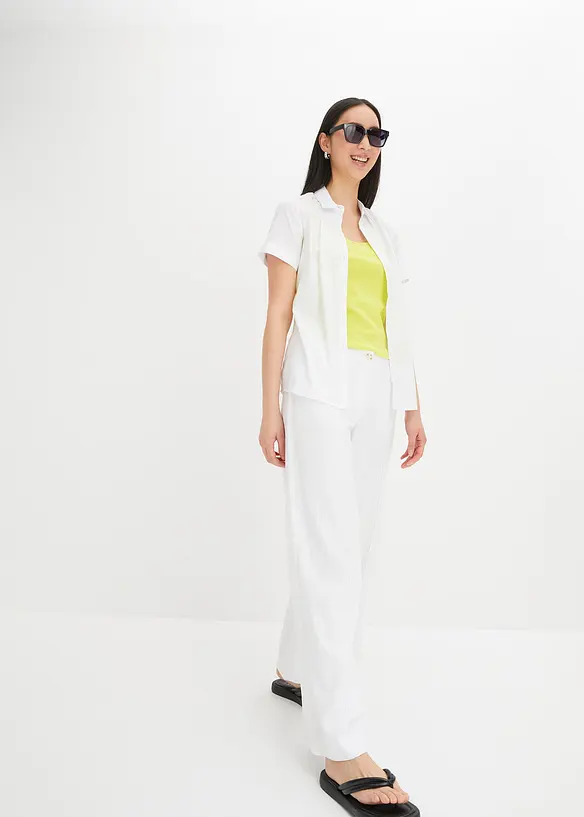 Ribbet topp av 100% bomull, bonprix