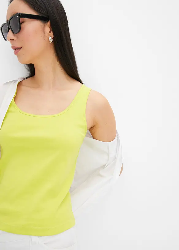 Ribbet topp av 100% bomull, bonprix