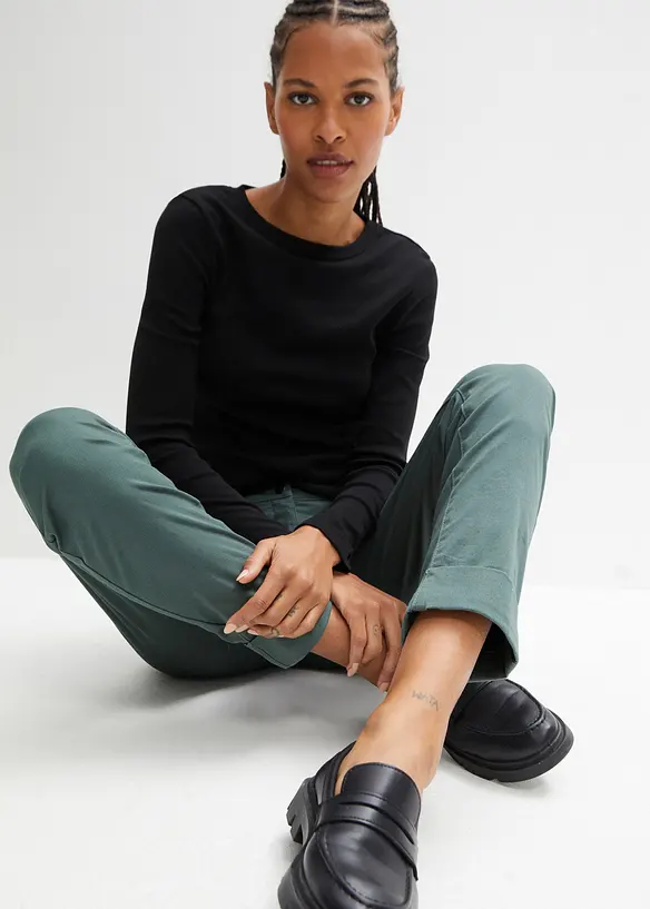 Chinos i bomull, ankellang, bonprix