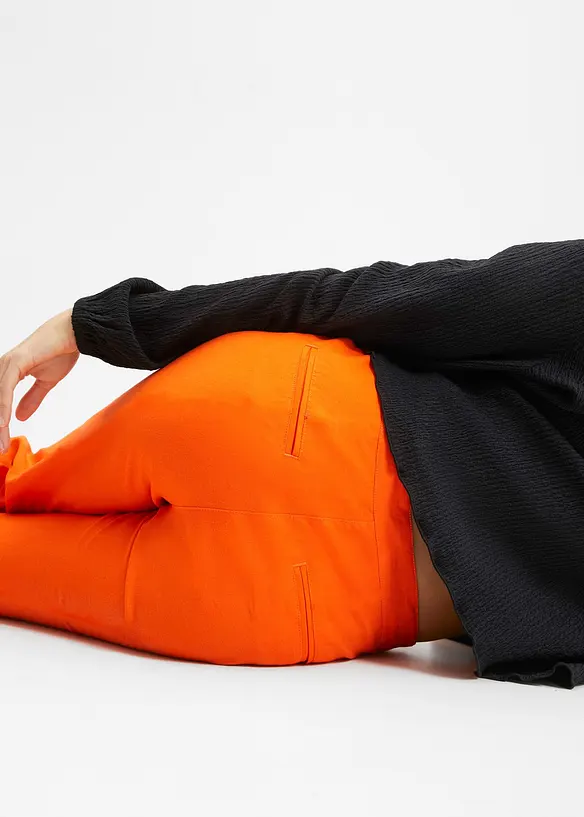 High Waist-bukse i lin-/viskosemiks, bonprix