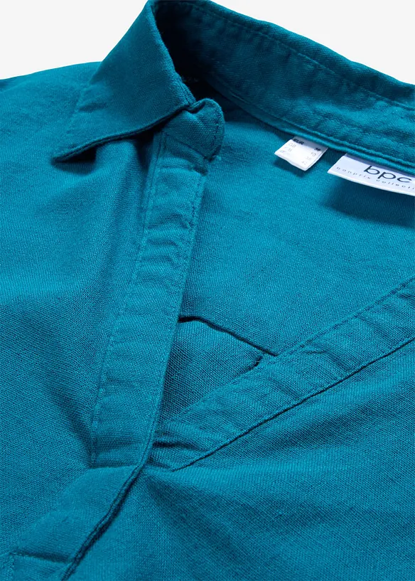 Bluse med 3/4-lang arm og lin, bonprix