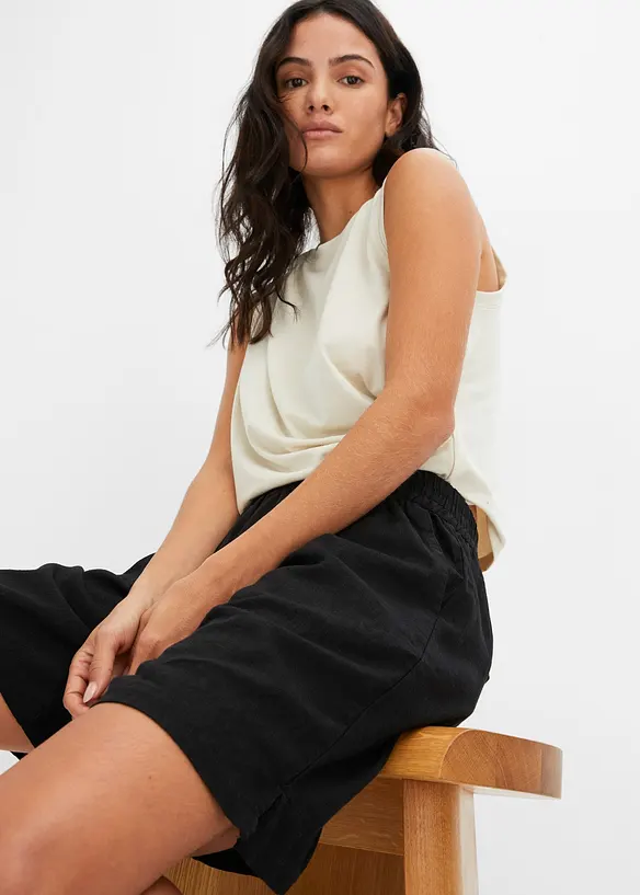 Slip on-shorts av luftig linmiks, bonprix