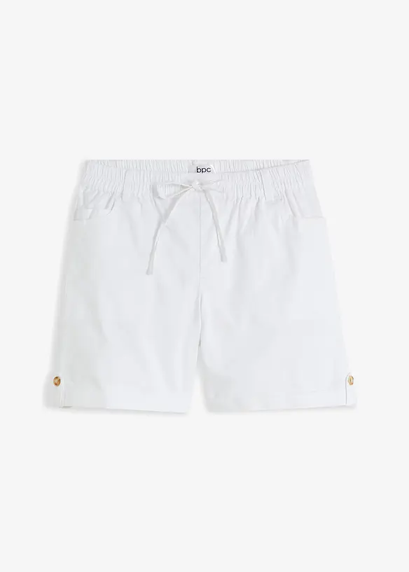 Bermudashorts i bomull med strikklinning, bonprix