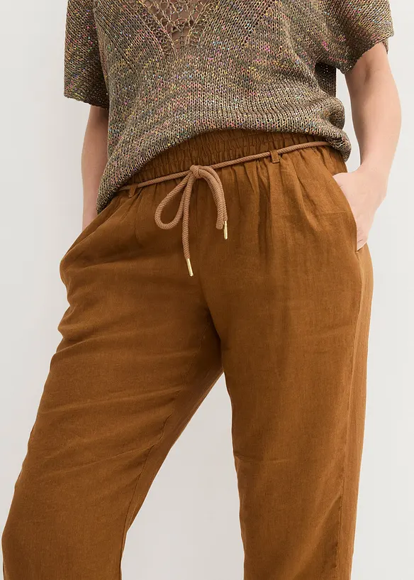 Pull on-bukse i 100% lin, bonprix