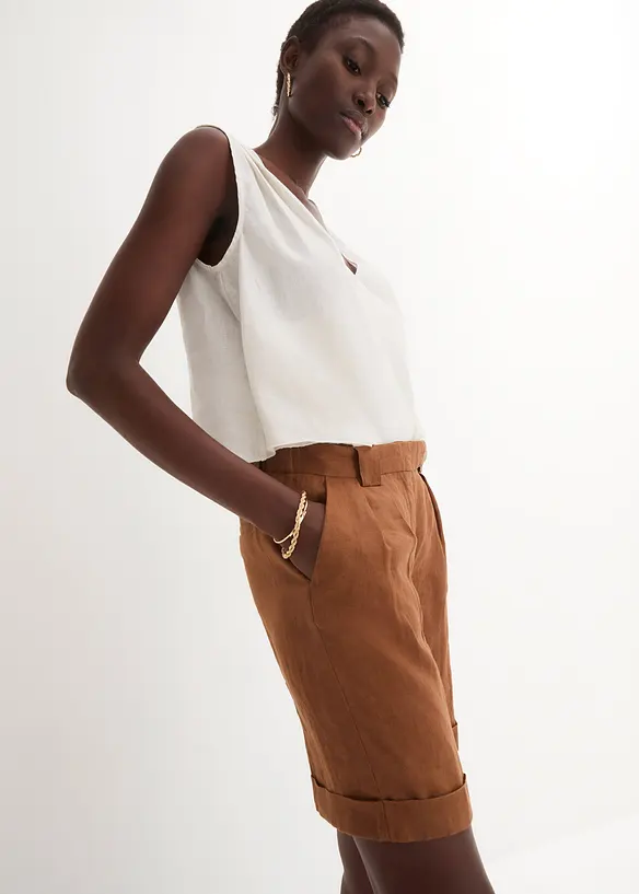 Bermudashorts i 100% lin, bonprix