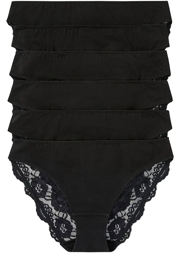 Truse med blonder (6-pack), bonprix