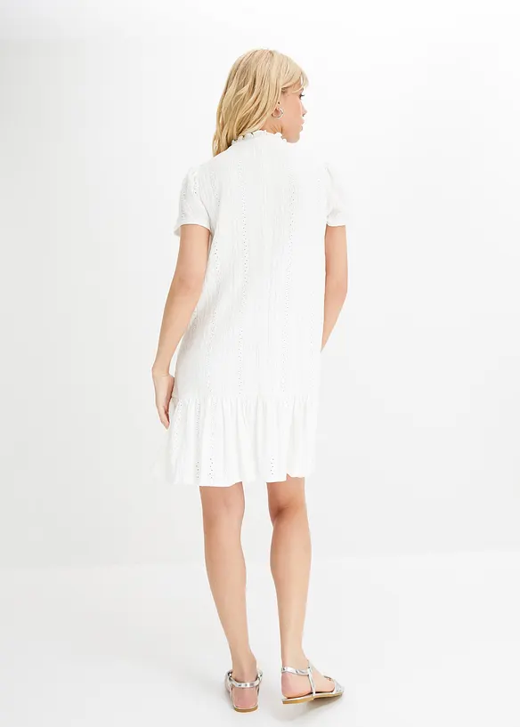 Trikotkjole med blonde, bonprix