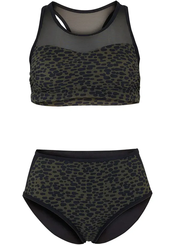 Bustier-bikini med transparent innfelling (2-delt sett), bonprix