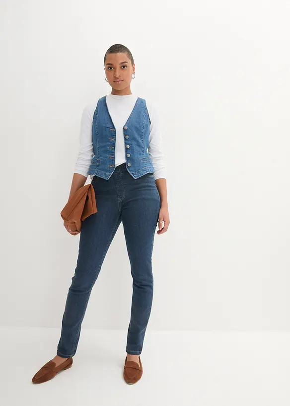 High Waist stretch-jeggings med bred komfortlinning, bonprix