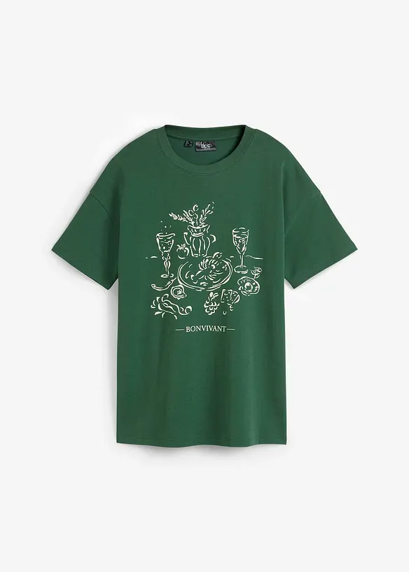 T-skjorte med print av økologisk bomull, bonprix