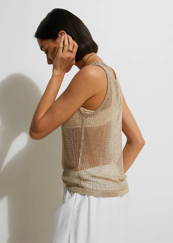 Strikket topp i myk viskosemiks, bonprix
