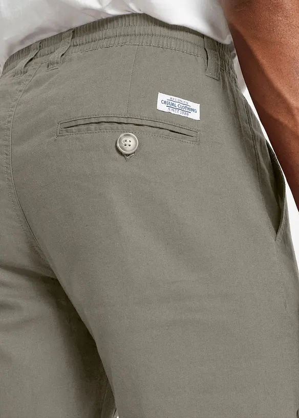 Regular Fit-chinos med lin, Straight, bonprix