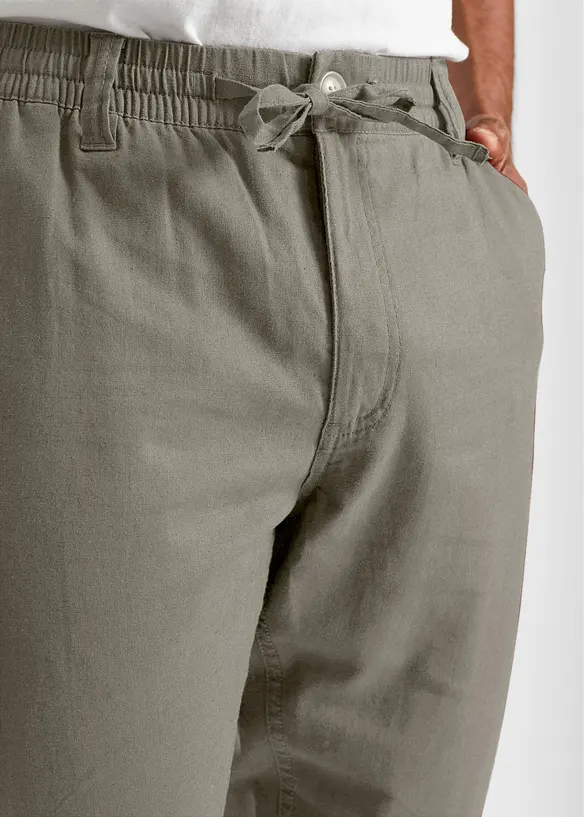 Regular Fit-chinos med lin, Straight, bonprix