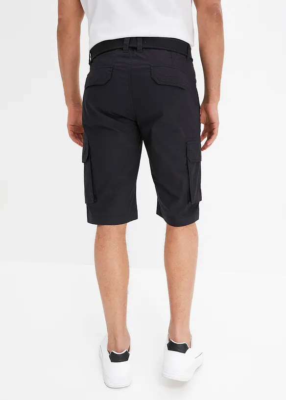 Cargo-bermuda med komfortlinning og belte, Regular Fit, bonprix