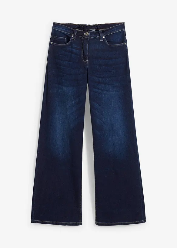 Wide Leg-jeans Mid Waist, komfortlinning, bonprix