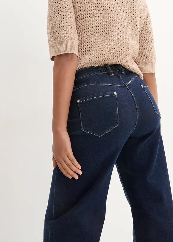 Wide Leg-jeans Mid Waist, komfortlinning, bonprix
