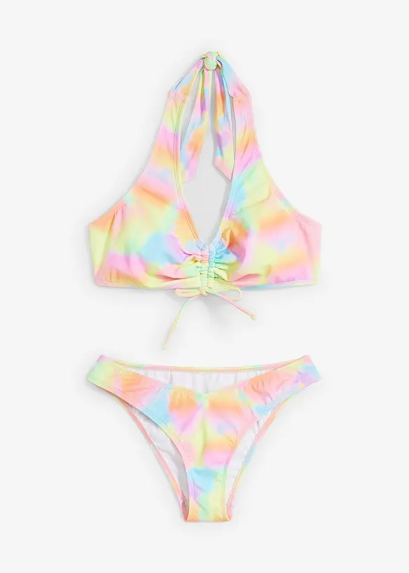 Halterneck-bikini med rynking (2-delt sett), bonprix