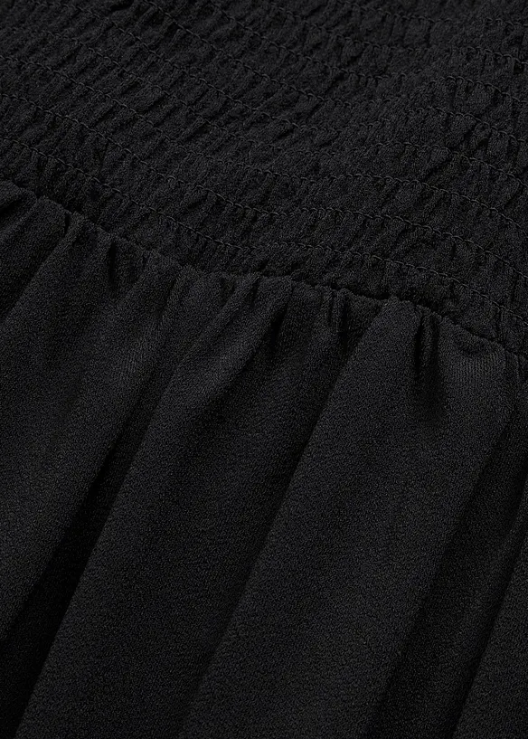 Kjole med stropper og smock av lett crepe, bonprix