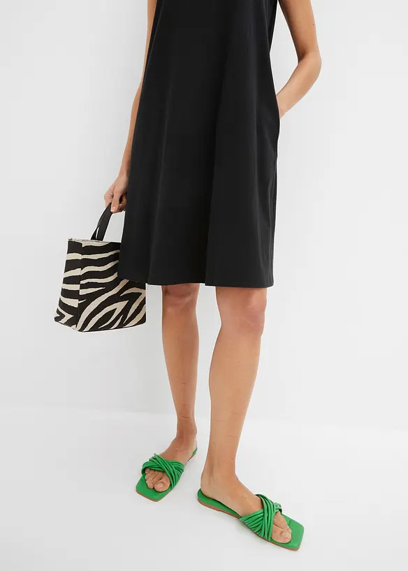 Kort jersey-kjole med A-fasong, uten arm, bonprix