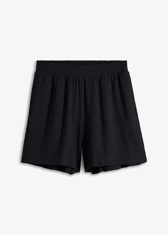 Pull on-shorts i strukturert jersey med høy midje, bonprix