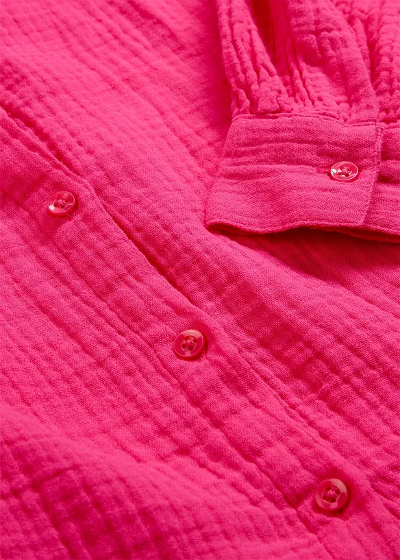 Lang bluse i bomullsmusselin, bonprix