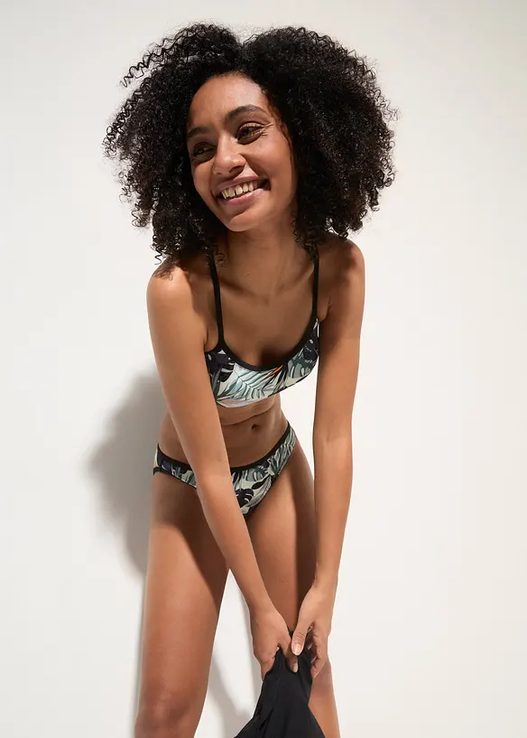 Oversized tankini (3-delt sett) med bustier-bikinioverdel, bonprix