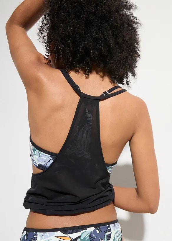 Oversized tankini (3-delt sett) med bustier-bikinioverdel, bonprix