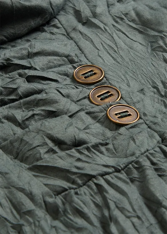 Krinklet trikot-tunika, halv arm, bonprix