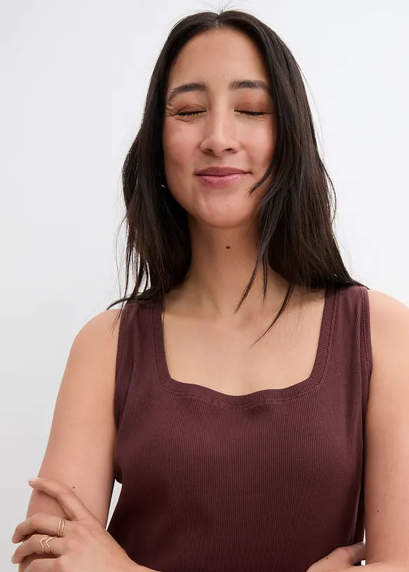 Lang singlet i 100% bomull, bonprix