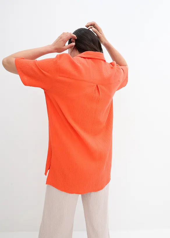 Skjortebluse i musselin, bonprix