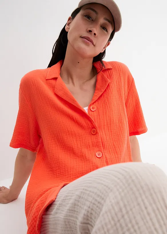 Skjortebluse i musselin, bonprix