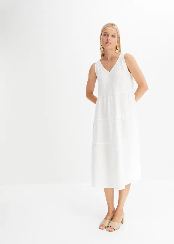 Musselin-kjole i 100% bomull, bonprix