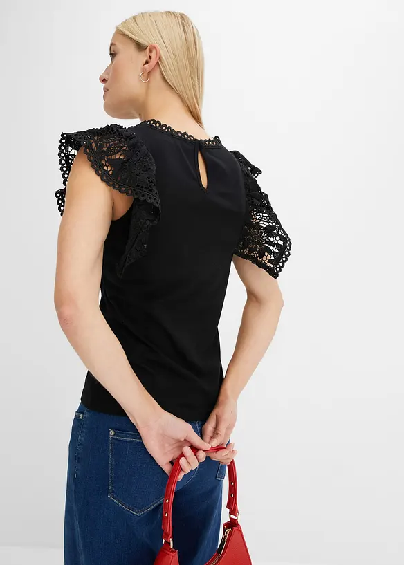 Topp med blonde og volanger, bonprix